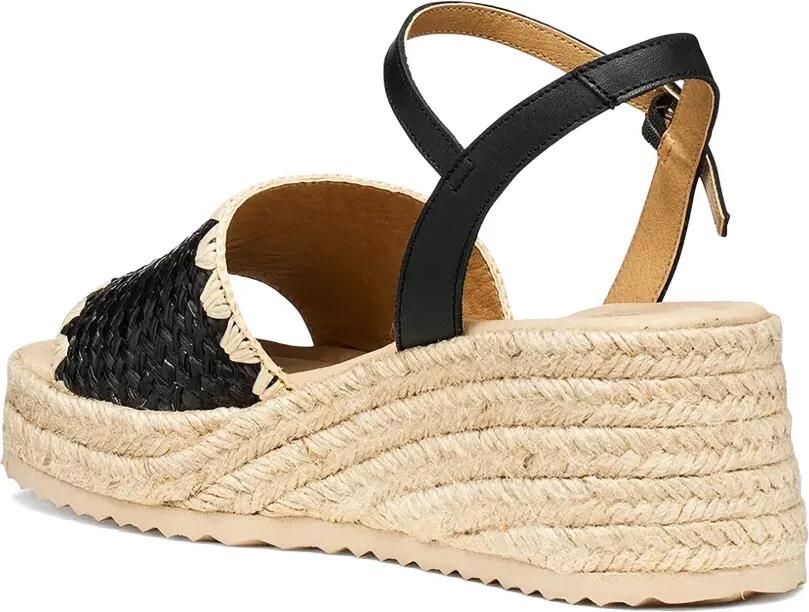 Geox Alemeria espadrilles met gespbandje en geweven design Zwart - Foto 3