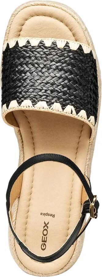 Geox Alemeria espadrilles met gespbandje en geweven design Zwart - Foto 5