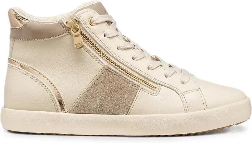 Geox Blomie sneakers met vlakken en rits Beige