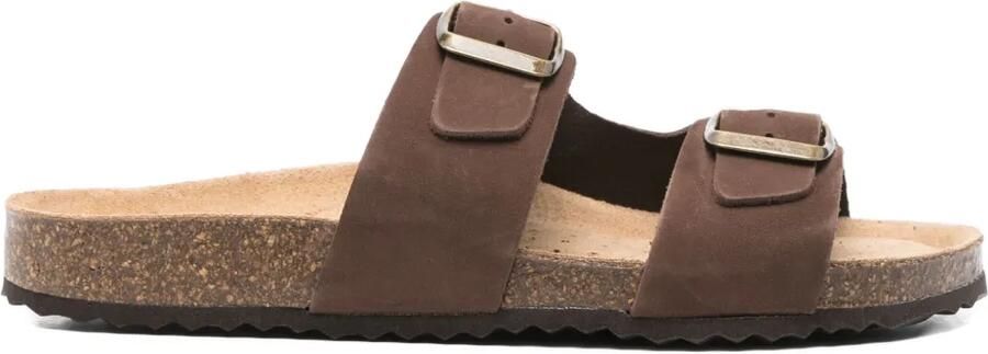 Geox Brionia slippers met dubbele gesp Bruin