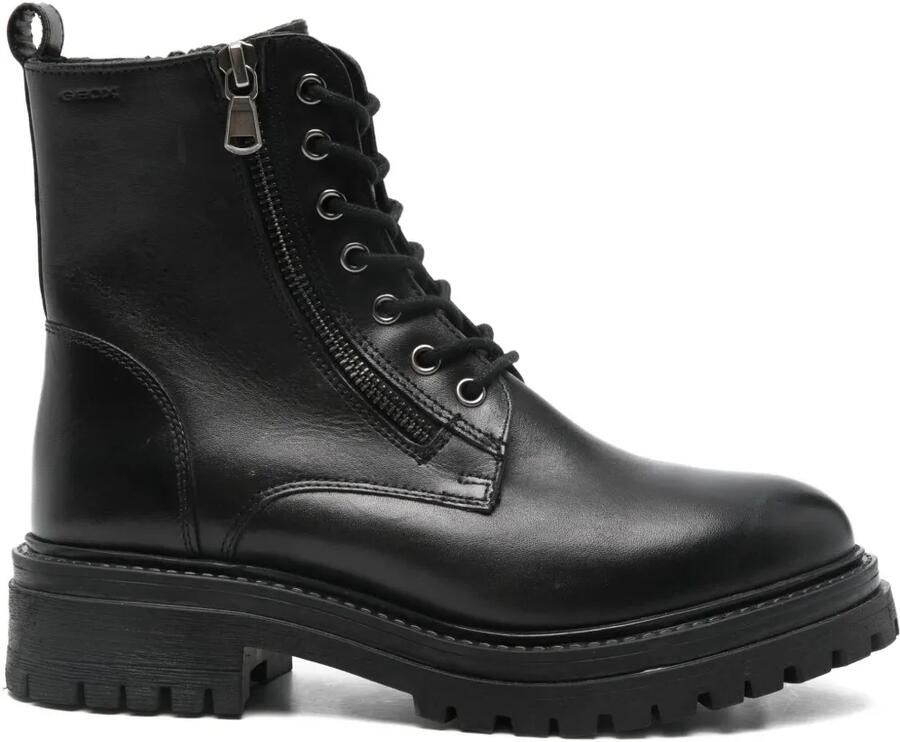 Geox Combat boots met rits Zwart