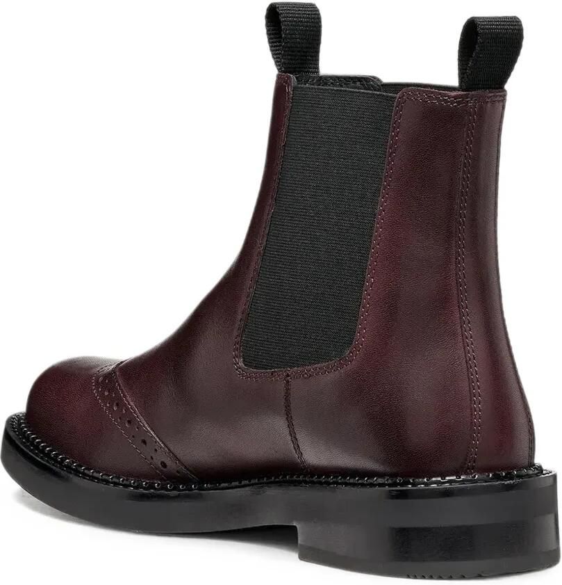 Geox D Serilda leren enkellaarzen met brogue-detail Bruin