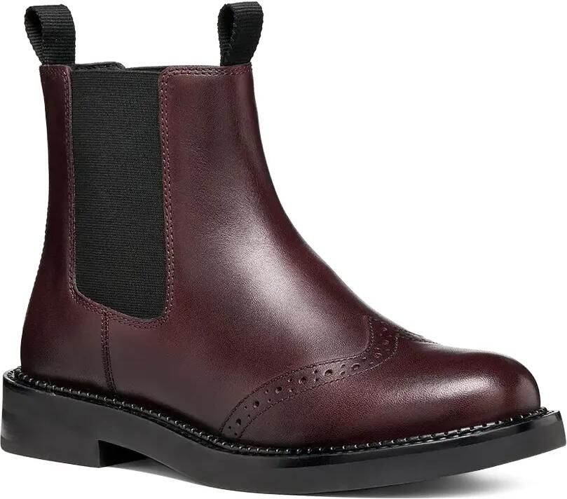 Geox D Serilda leren enkellaarzen met brogue-detail Bruin - Foto 2