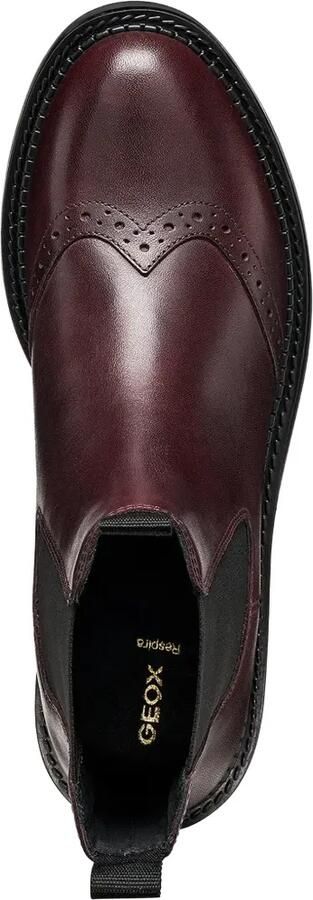 Geox D Serilda leren enkellaarzen met brogue-detail Bruin - Foto 4