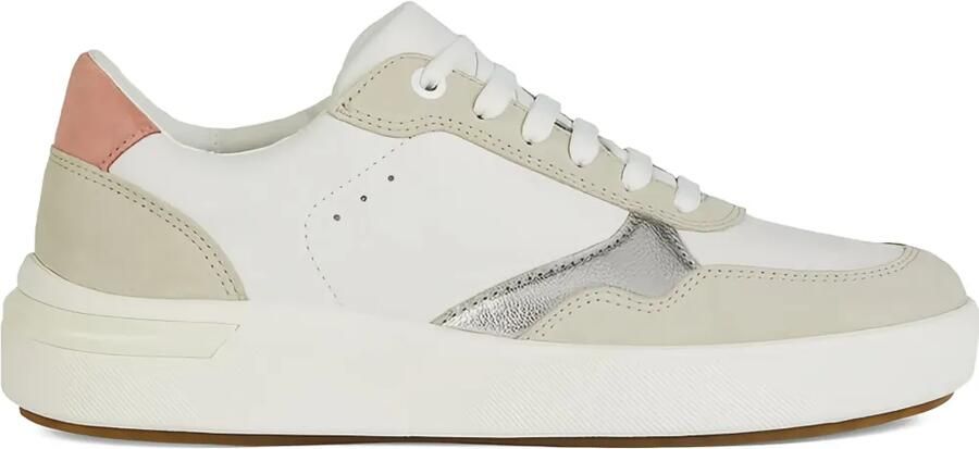 Geox Dalyla leren sneakers met vlakken Wit