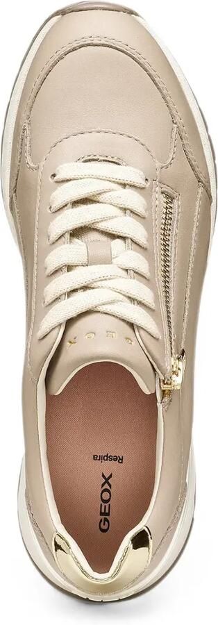 Geox Desya leren sneakers met rits Beige - Foto 4