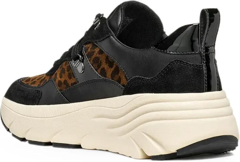 Geox Diamanta sneakers met luipaardprint en vlakken Zwart - Foto 3