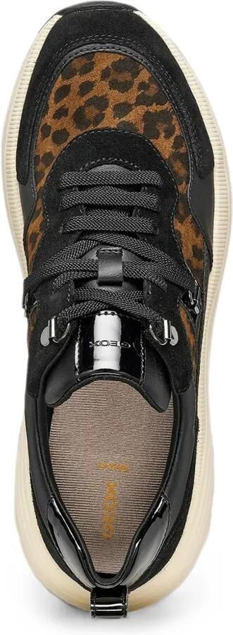 Geox Diamanta sneakers met luipaardprint en vlakken Zwart - Foto 4