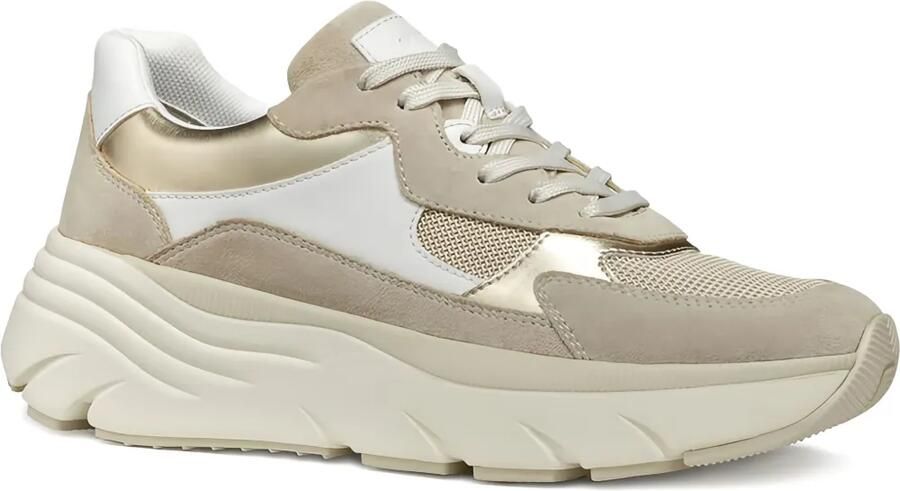 Geox Diamanta sneakers met vlakken Beige