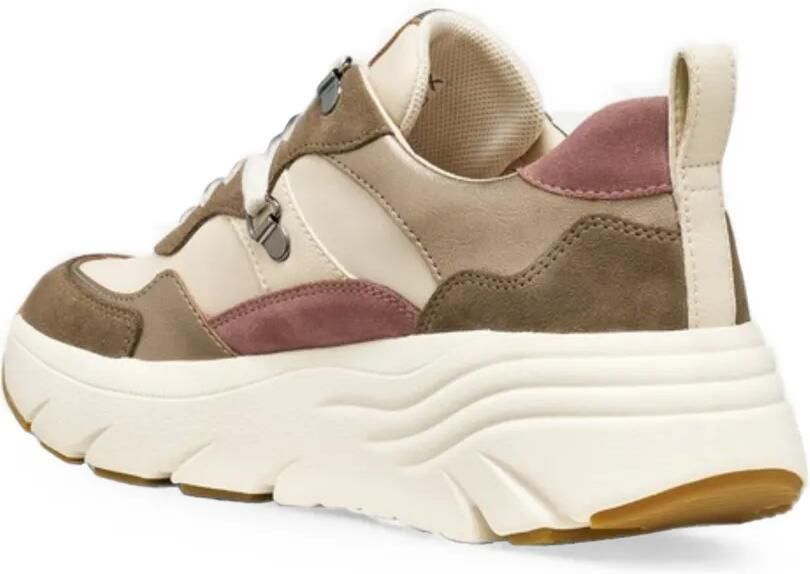 Geox Diamond sneakers met metallic-effect en vlakken Beige - Foto 3