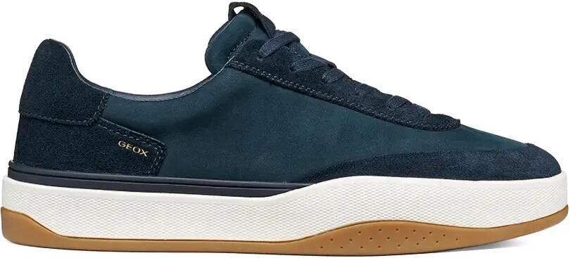 Geox Dynamia suède sneakers met vlakken Blauw