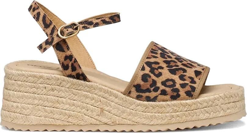 Geox Espadrilles met luipaardprint Beige