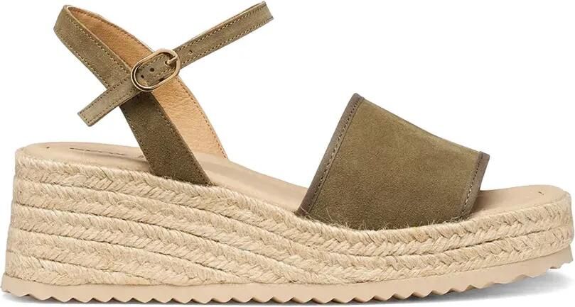 Geox Espadrilles met plateauzool Groen