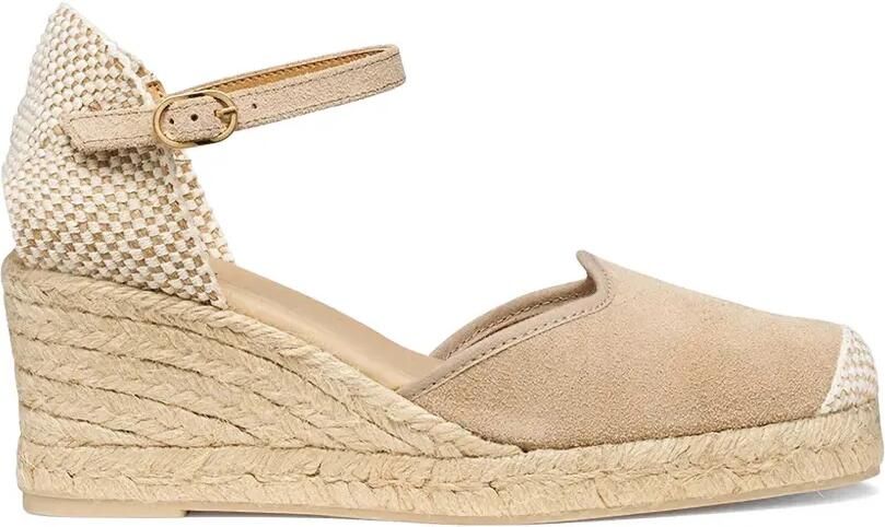 Geox Gelsa Low espadrilles met sleehak Beige