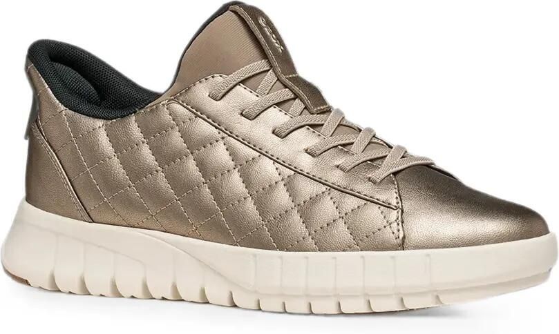 Geox Gewatteerde metallic sneakers Goud