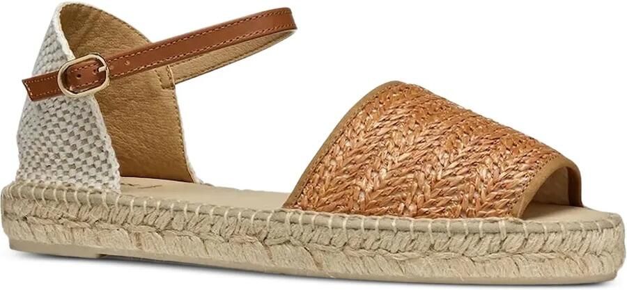Geox Geweven espadrilles met enkelbandje Bruin