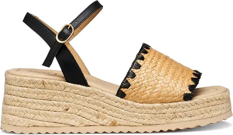 Geox Geweven espadrilles met plateauzool Beige