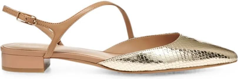 Geox Giselda slingback schoenen met slangenleer-effect Goud