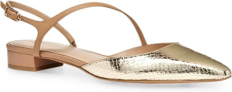 Geox Giselda slingback schoenen met slangenleer-effect Goud - Foto 3