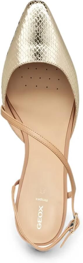 Geox Giselda slingback schoenen met slangenleer-effect Goud - Foto 4
