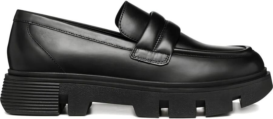 Geox Hilde loafers met plateauzool en penny band Zwart
