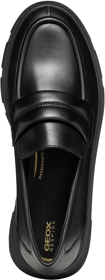 Geox Hilde loafers met plateauzool en penny band Zwart - Foto 5