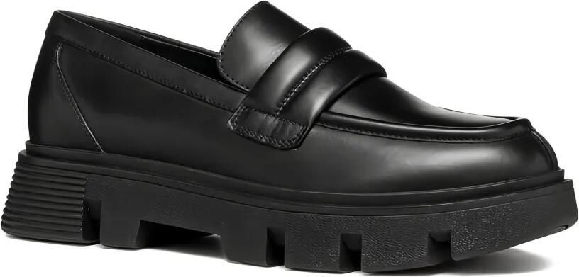 Geox Hilde loafers met plateauzool en penny band Zwart - Foto 3