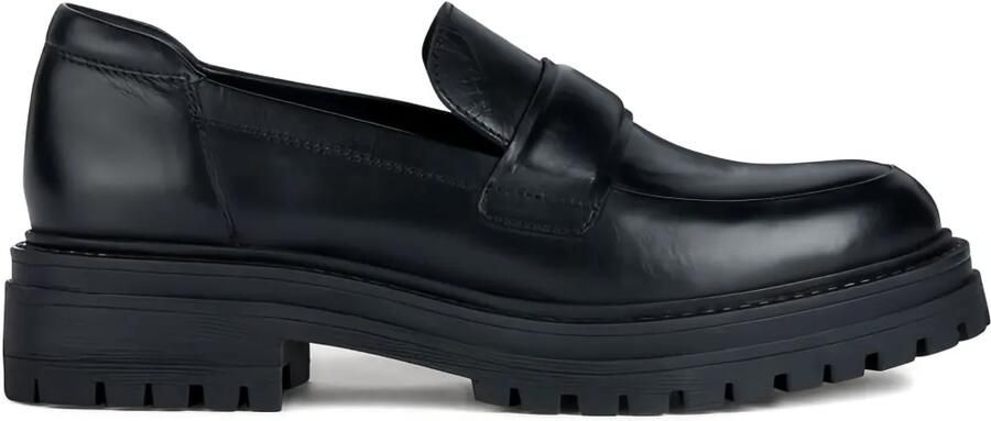 Geox Iridea loafers met plateauzool en penny band Zwart