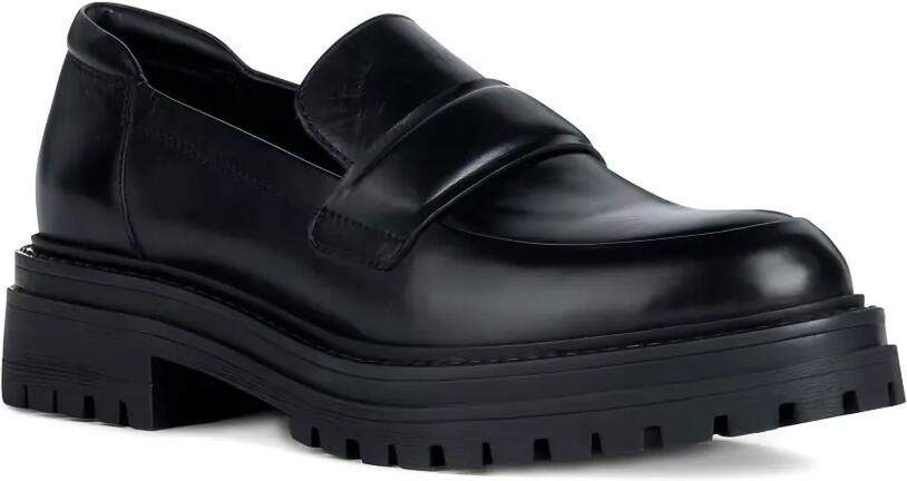 Geox Iridea loafers met plateauzool en penny band Zwart - Foto 3