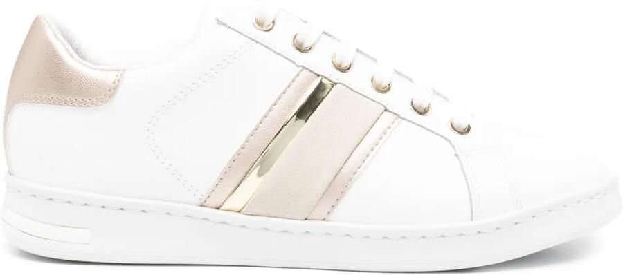 Geox Jaysen leren sneakers met vlakken Wit