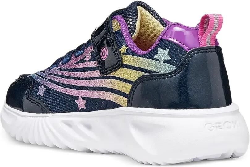 Geox Kids Assister sneakers met ster-patch en glitters Blauw - Foto 2