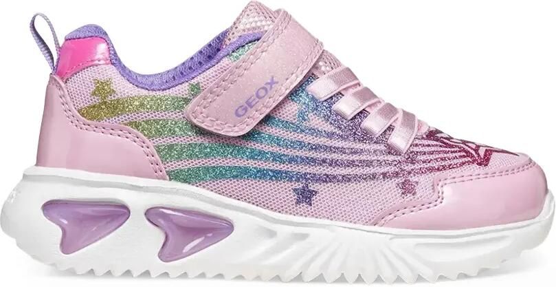 Geox Kids Assister glitter-detail star-patch sneakers Roze