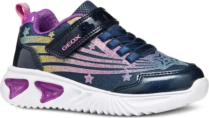 Geox Kids Assister sneakers met ster-print en glitters Blauw - Foto 3