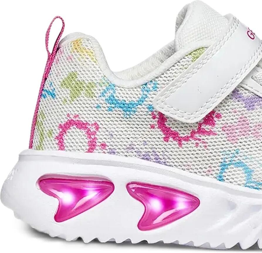 Geox Kids Assister mesh sneakers met klittenband Wit