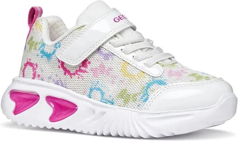 Geox Kids Assister mesh sneakers met klittenband Wit - Foto 4