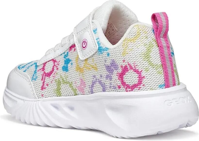 Geox Kids Assister mesh sneakers met klittenband Wit - Foto 3