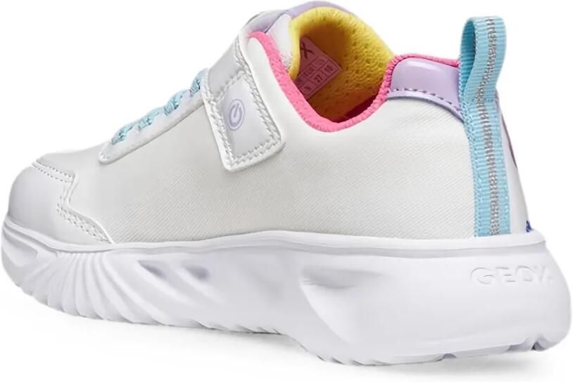 Geox Kids Assister sneakers met klittenband en print Wit - Foto 3