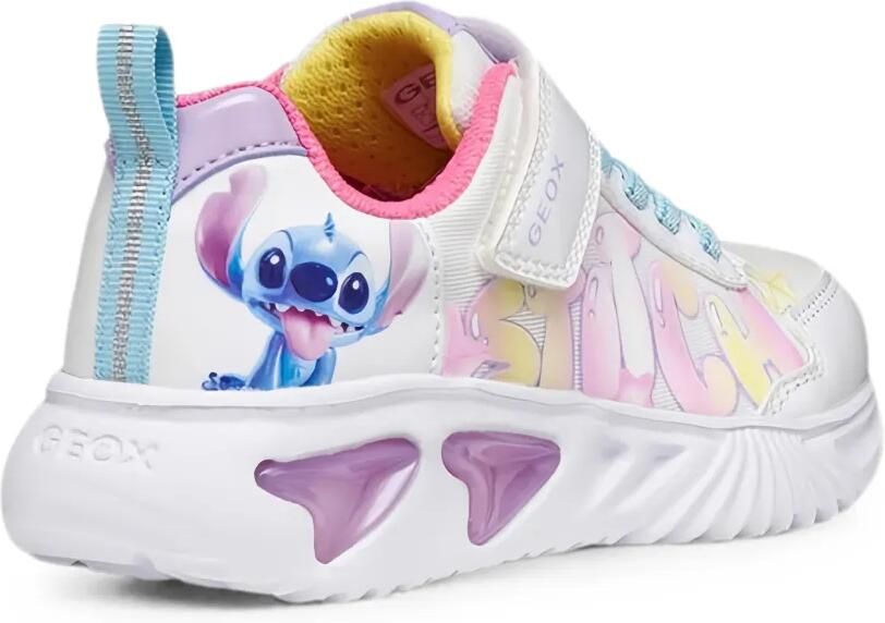 Geox Kids Assister sneakers met klittenband en print Wit - Foto 2