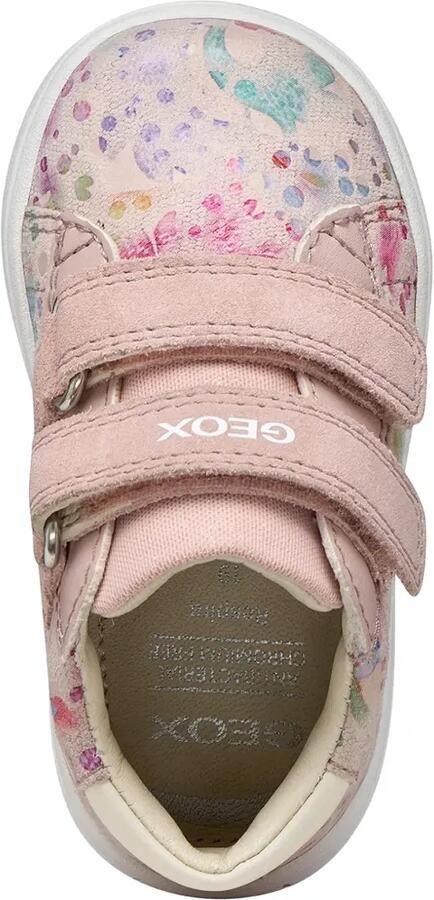Geox Kids Bigia sneakers met klittenband en bloe print Roze - Foto 5