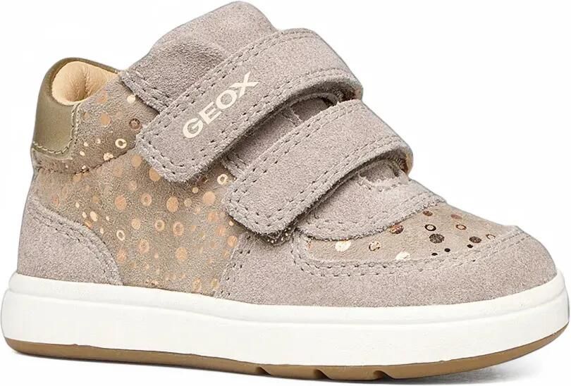 Geox Kids Biglia sneakers met metallic-effect en klittenband Beige - Foto 3