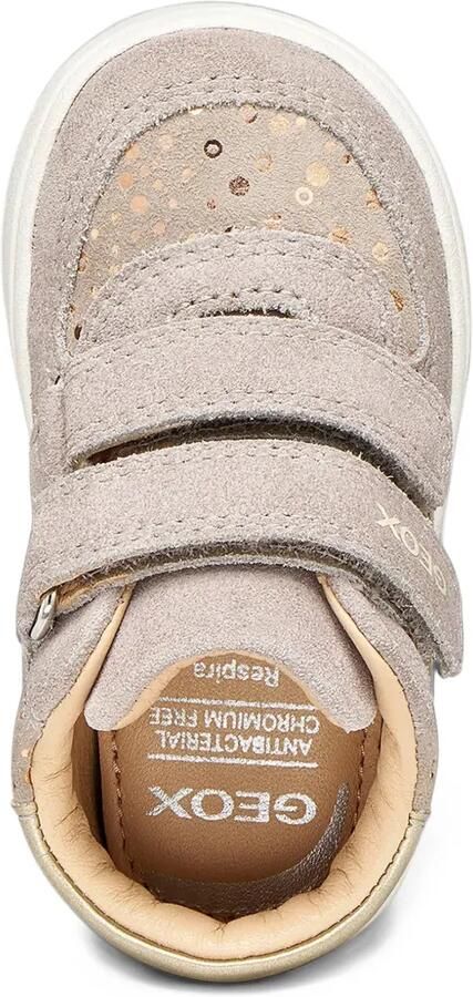 Geox Kids Biglia sneakers met metallic-effect en klittenband Beige - Foto 4