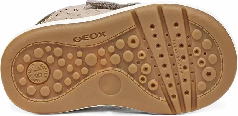 Geox Kids Biglia sneakers met metallic-effect en klittenband Beige - Foto 5