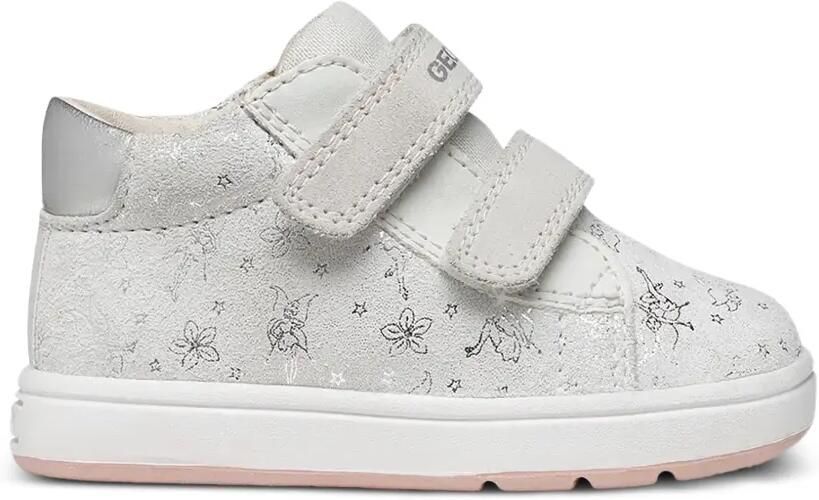 Geox Kids Biglia sneakers met klittenband en bloe print Wit - Foto 4