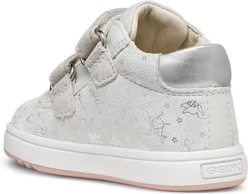 Geox Kids Biglia sneakers met klittenband en bloe print Wit - Foto 3
