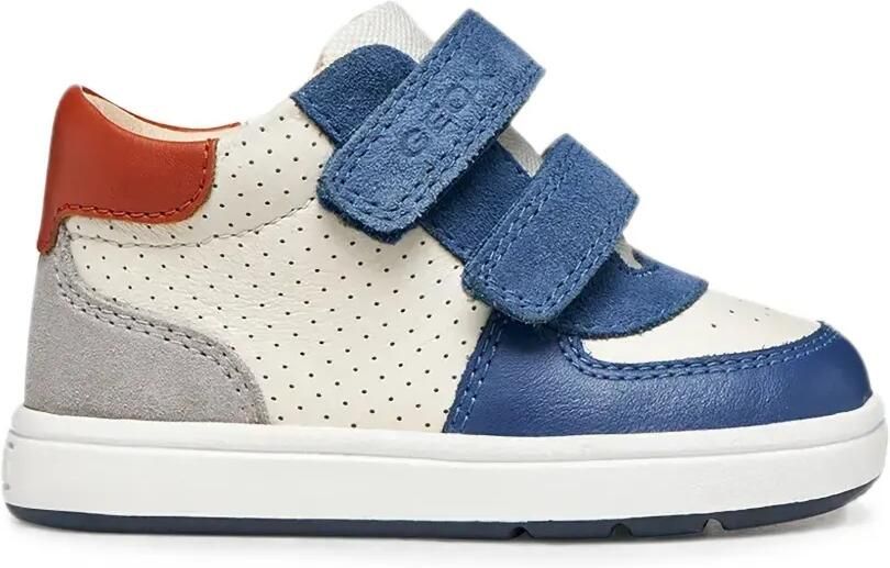 Geox Kids Biglia sneakers met klittenband en geperforeerde details Wit