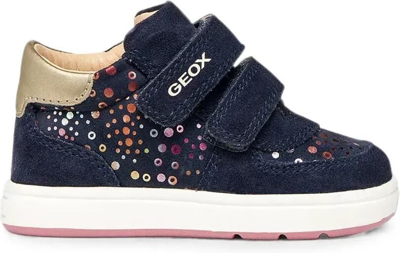 Geox Kids Biglia sneakers met stippen en klittenband Blauw