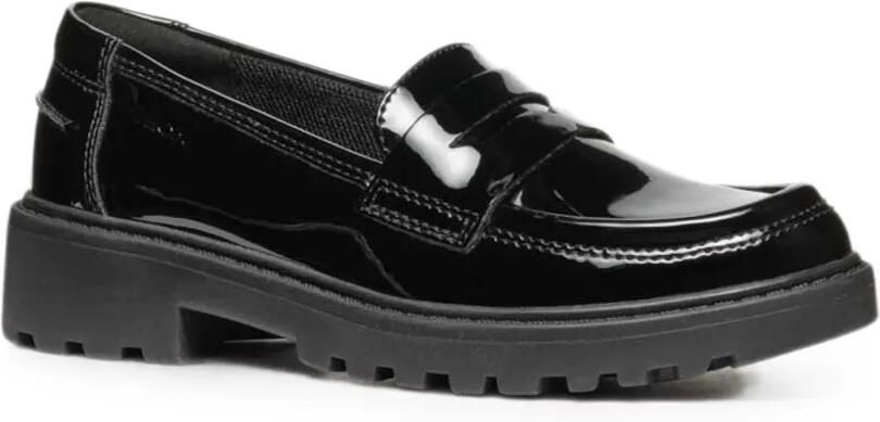 Geox Kids Casey lakleren loafers met chunky zool Zwart