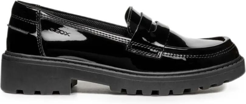 Geox Kids Casey lakleren loafers met chunky zool Zwart - Foto 5