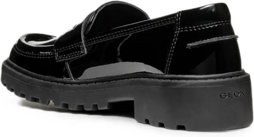 Geox Kids Casey lakleren loafers met chunky zool Zwart - Foto 3