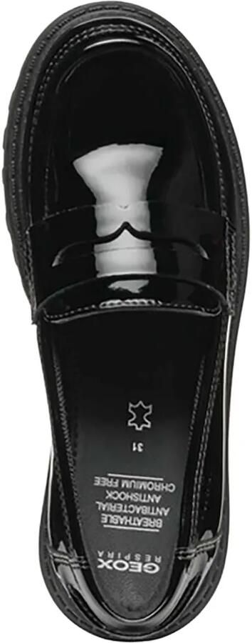 Geox Kids Casey lakleren loafers met chunky zool Zwart - Foto 4